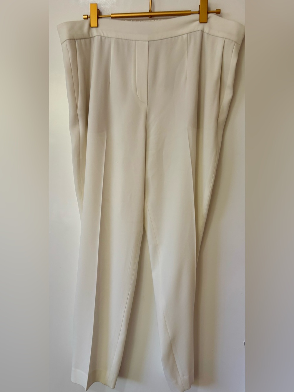 Babaton| Aritzia| Ivory High-Waist Wide-Leg Pull On Tailored Trouser Pants Sz 10 - Picture 2 of 8